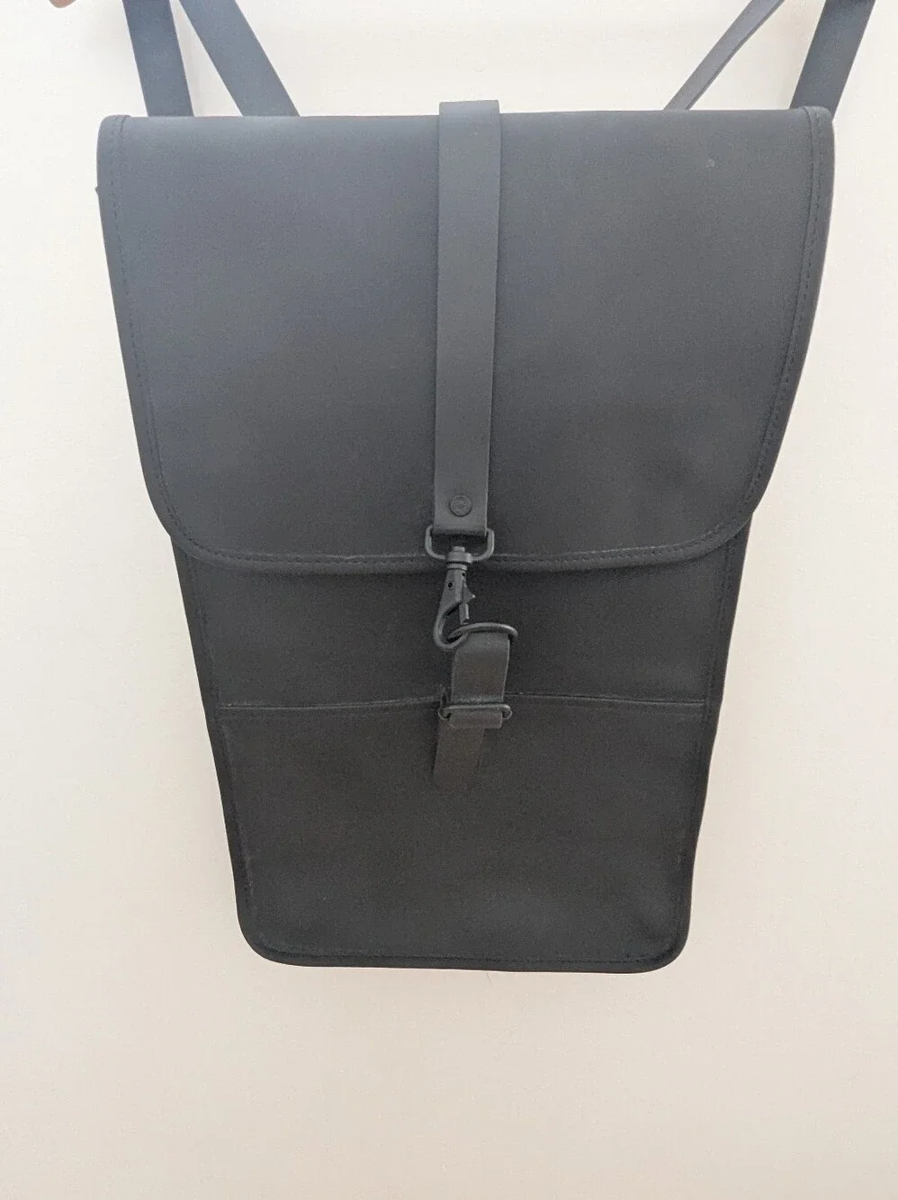 Rains Black Minimal Backpack New Without Tags